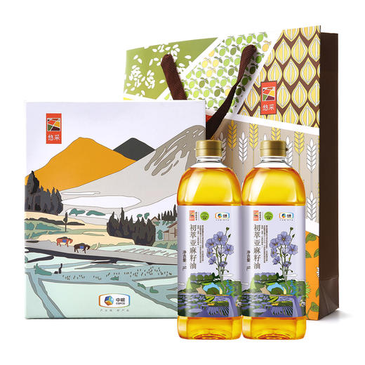 中粮初萃 亚麻籽油礼盒1L*2瓶 商品图0