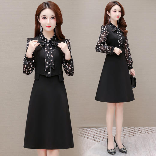 YWE  XQD32202气质优雅碎花连衣裙 商品图0