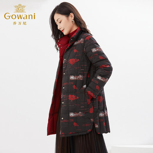 乔万尼新款羽绒服白鸭绒复古高级设计感保暖双面穿EI4T607 商品图3