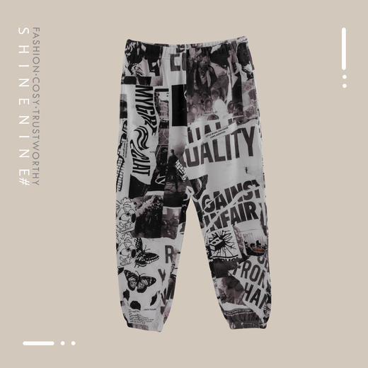 MYGEM9022季度主题满印图案运动长裤 商品图0