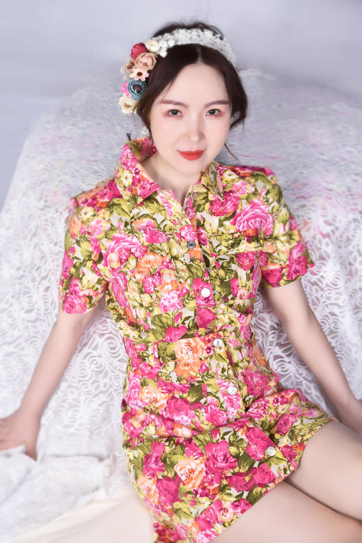 圣三利女装  摩登时尚多彩印花连衣裙SL121L12 商品图1