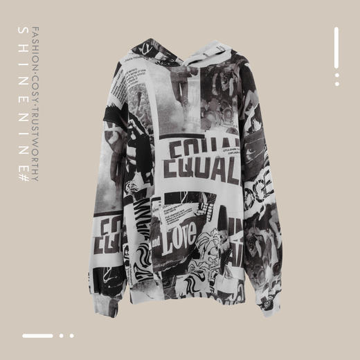 MYGEMH023满印图案宽松连帽卫衣 商品图0