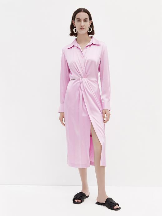 EDITION醋酸立裁结构侧腰露肤衬衫式连衣裙EBB1DRS036 商品图1