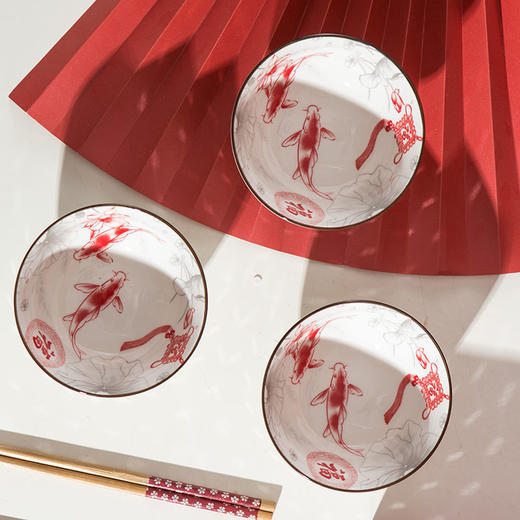 国风创意新年餐具 乔迁婚礼伴手礼陶瓷饭碗筷套装 商品图3