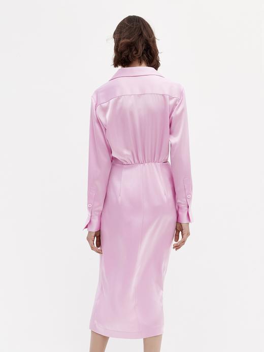 EDITION醋酸立裁结构侧腰露肤衬衫式连衣裙EBB1DRS036 商品图3