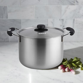 日本原产YOSHIKAWA燃气电磁炉用不锈钢深型双柄锅