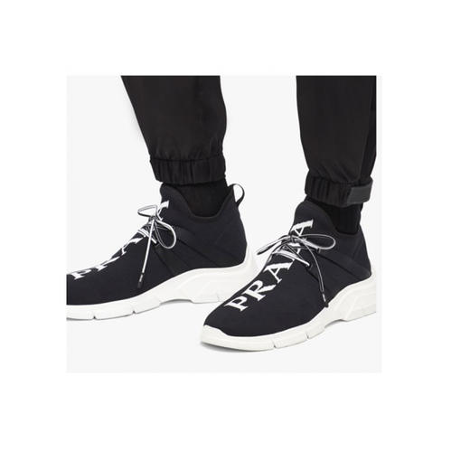 PRADA  普拉达 针织织物运动鞋 男士休闲鞋 黑色 4E3492 3LD8 F0967 商品图1