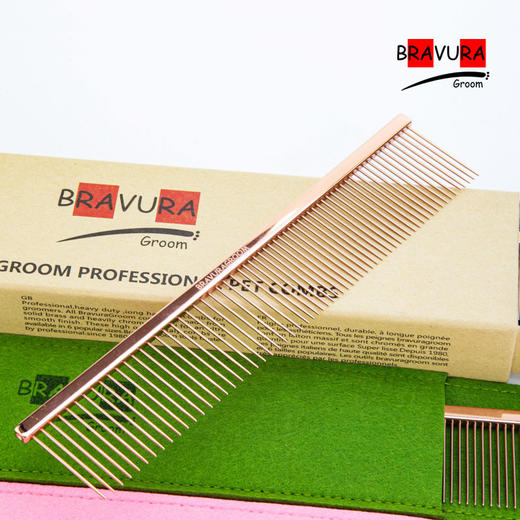 宠物玫瑰金排梳【#5】宠物美容钢琴排梳 意大利BRAVURAGROOM 商品图4