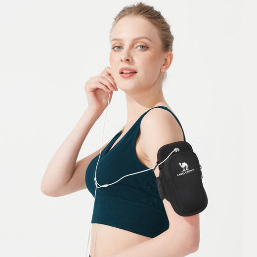 骆驼户外手机袋男女款健身耳机运动跑步手机臂包臂套手臂带手腕包8W3AMT004 商品图3