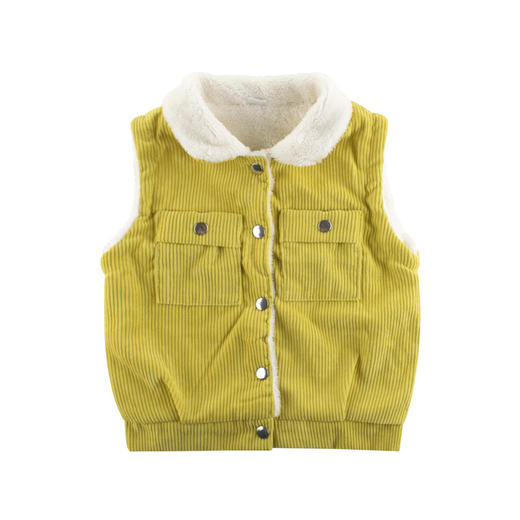 【采用优质面料 柔软舒适】秋冬季儿童马甲背心新款2021 男童羊羔绒加绒宝宝服装保暖上衣 商品图5