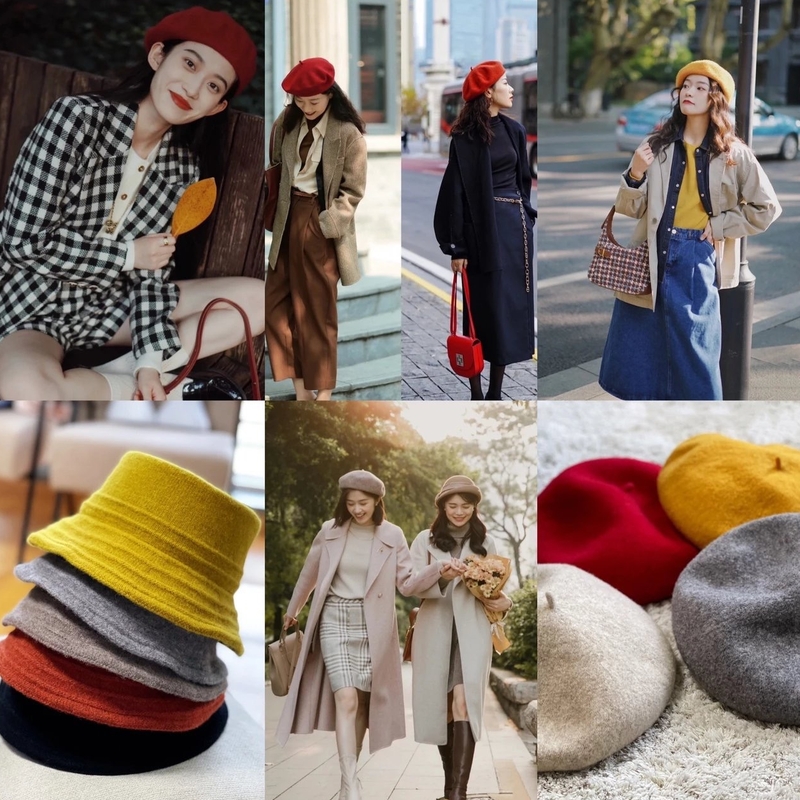 7折~100羊毛保暖贝雷帽盆帽 日常高级感vs氛围感