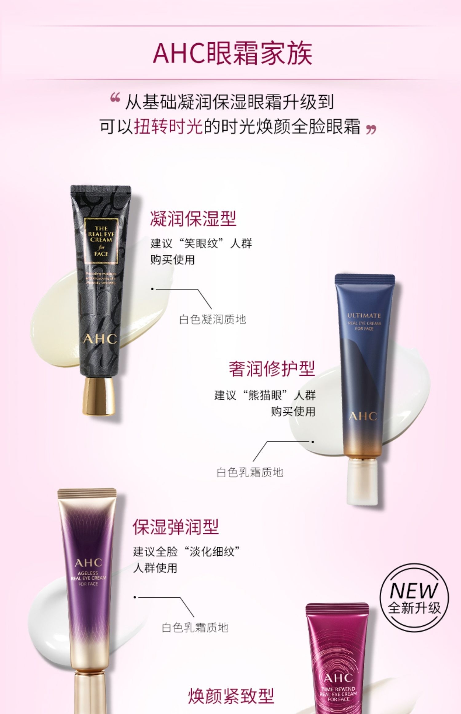 韩国ahc爱和纯第8代塑颜紧致淡化细纹眼霜全脸可用30ml