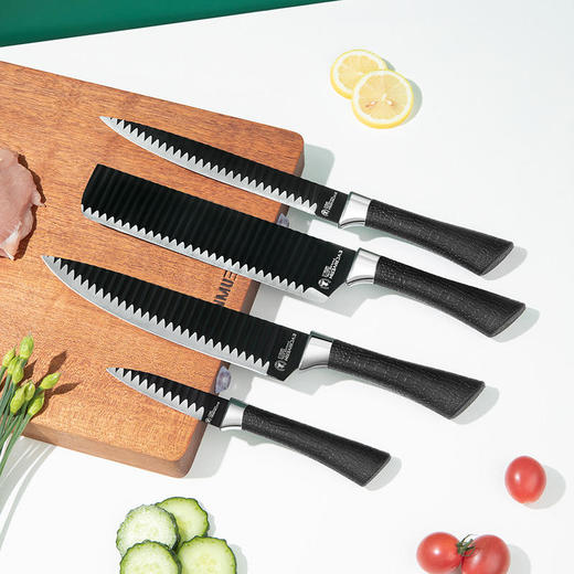 【陶瓷材质不怕伤手】EVDRTVDRH波浪纹六件套刀采用3CR13不锈钢细磨质感舒适手柄 商品图4