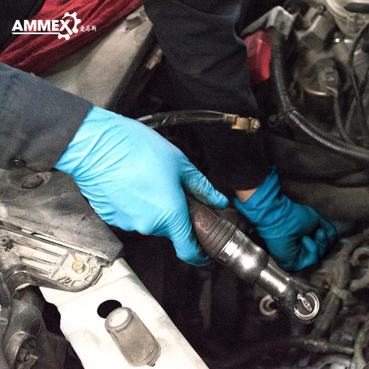 【进口 加厚型】【10盒装】一次性蓝色丁腈手套（无粉 微麻面）APFGWCHD 商品图5