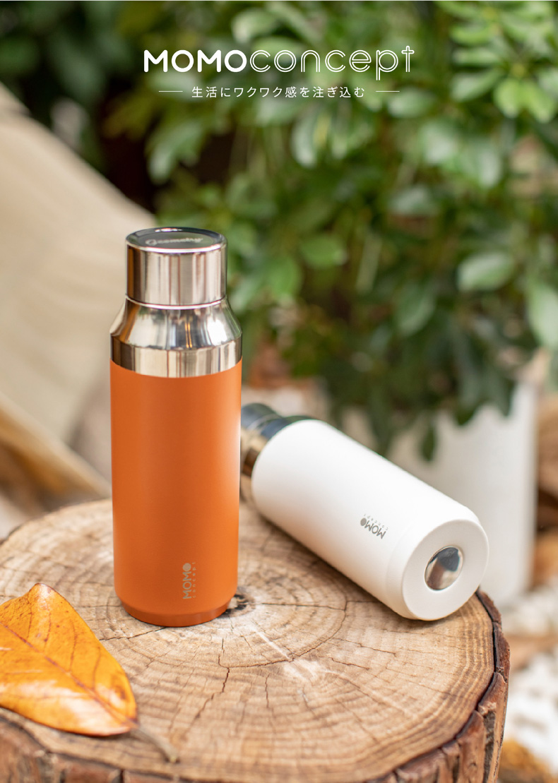 日本momo保温杯女316不锈钢旅行ins风轻奢咖啡轻量瓶车载随行杯男