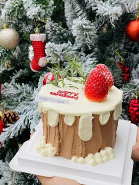 圣诞限定巧克力草莓爆浆小4寸