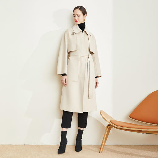 LD930斯尔丽[两件套]瑟俪2021秋冬新款可脱卸长袖外套高品质羊毛大衣 商品图3