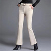 TZW-雪尼尔微喇叭裤女高腰休闲女裤子黑色女士长裤女大码 商品缩略图1
