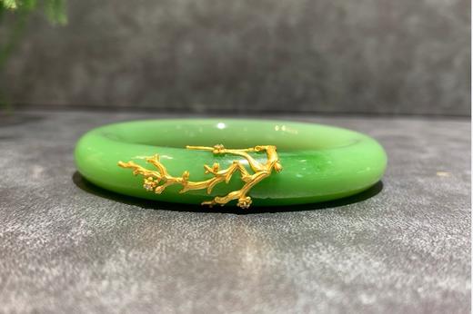 【御珠宫坊·传承系列】金镶碧玉手镯54mm 商品图0