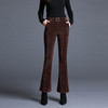 TZW-雪尼尔微喇叭裤女高腰休闲女裤子黑色女士长裤女大码 商品缩略图2