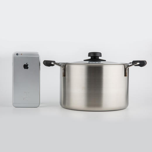 日本原产YOSHIKAWA燃气电磁炉用不锈钢深型双柄锅 商品图3