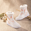 白狐刺绣汉服靴子女百搭汉服鞋冬天保暖加绒古风靴中筒皂靴绣花鞋 商品缩略图0