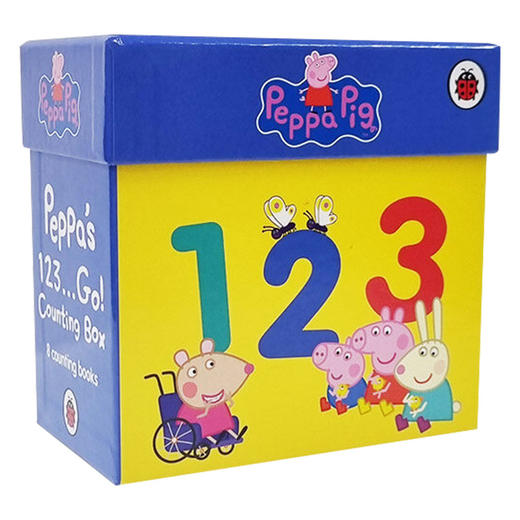 小猪佩奇数字认知8册套装 英文原版 Peppa Pig 1,2,3 Go! Hinged Box 小猪佩奇绘本儿童故事书 英语启蒙 英文版 进口书 商品图0