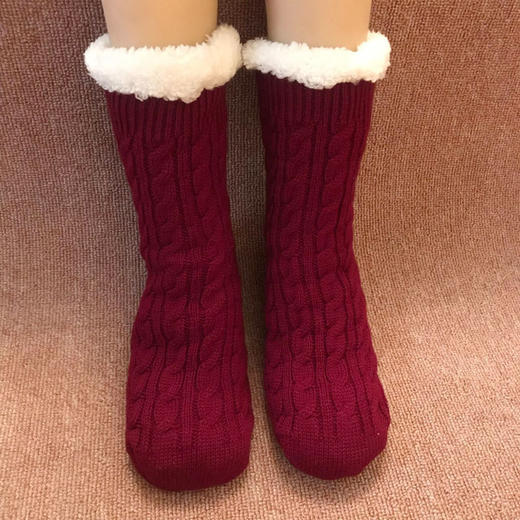 特厚地板袜大人毛线袜产后加厚秋冬季保暖家居孕妇女睡眠月子袜 商品图3