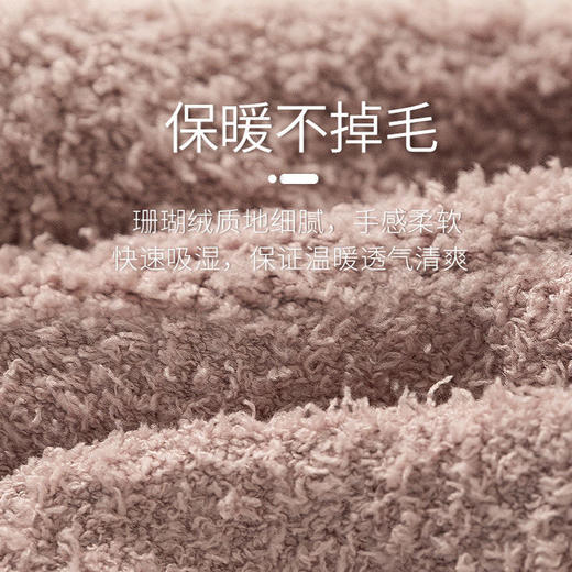 珊瑚绒小腿袜子女秋冬款加绒加厚高筒袜居家长筒保暖月子睡眠长袜 商品图9