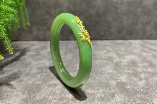 【御珠宫坊·传承系列】金镶碧玉手镯54mm 商品图5