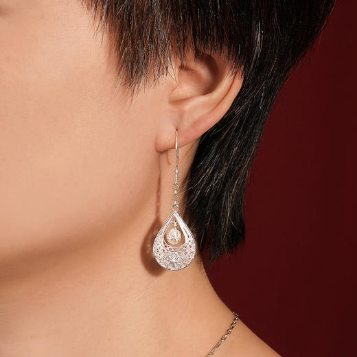 子佩集S990银【灵澈】耳环【QFES016】花丝2111 商品图6