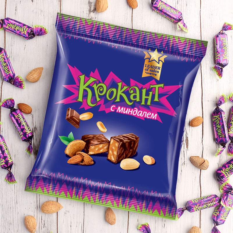 【紫皮糖好日期正版】俄罗斯进口食品 俄罗斯紫皮糖杏仁花生酥巧克力500g包邮