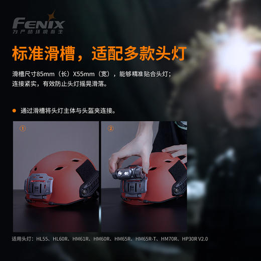 Fenix菲尼克斯 ALG-04头盔夹硬度高耐磨抗摔一片式头灯架头灯配件 商品图3