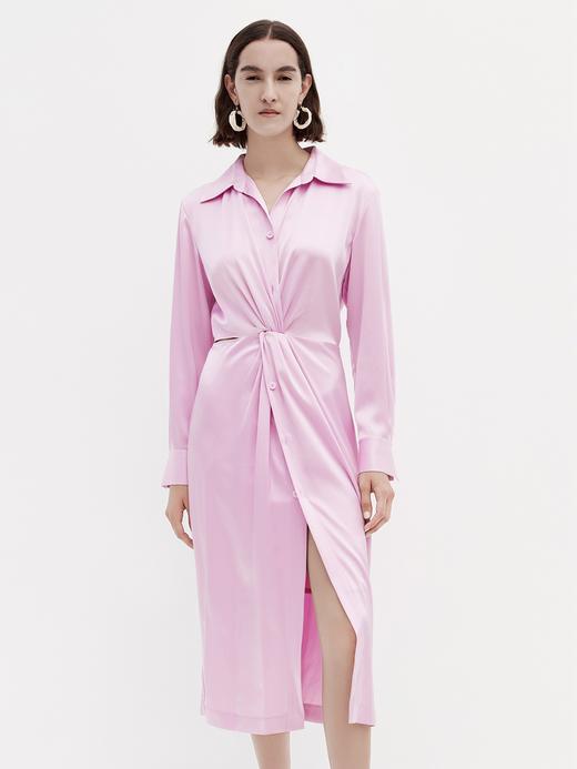 EDITION醋酸立裁结构侧腰露肤衬衫式连衣裙EBB1DRS036 商品图0