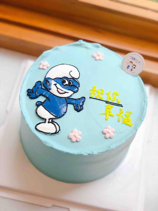 手绘蓝精灵奶油蛋糕 下单前请仔细阅读商品详情 商品图0