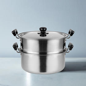 日本原产YOSHIKAWA燃气电磁炉两用不锈钢两层蒸锅