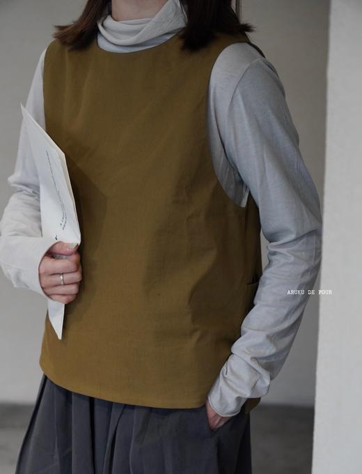 （4折）Le minor棕色/浅卡其/黑叠穿背心 商品图2