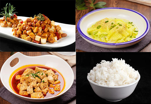 (单人套餐)宫保鸡丁+蛋饺娃娃菜+麻婆豆腐+米饭 商品图0