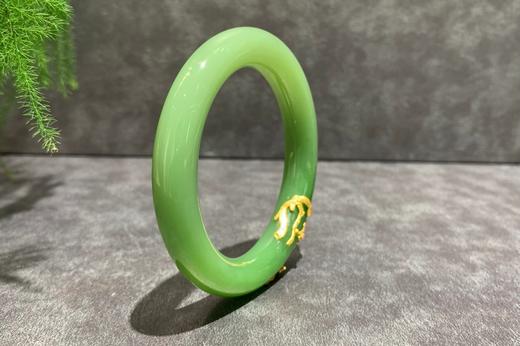 【御珠宫坊·传承系列】金镶碧玉手镯54mm 商品图6