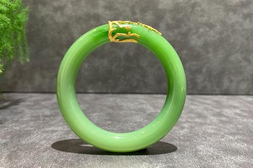 【御珠宫坊·传承系列】金镶碧玉手镯54mm 商品图4