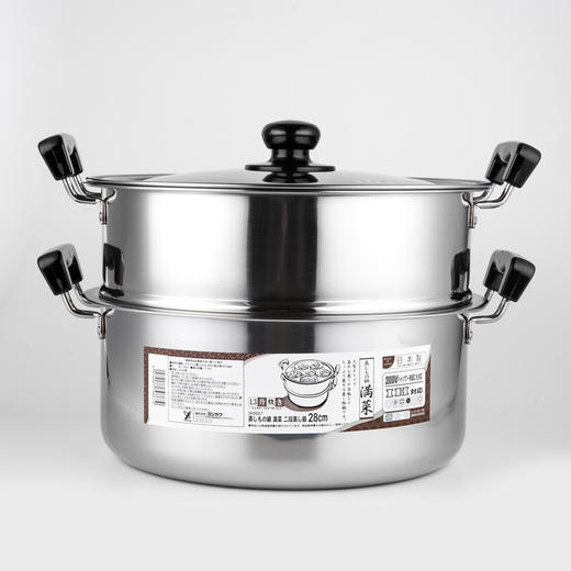 日本原产YOSHIKAWA燃气电磁炉两用不锈钢两层蒸锅 商品图3