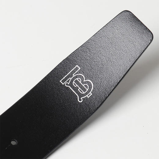 BURBERRY 博柏利 TB专属标识图案粒纹皮革腰带 男士腰带 黑色 8046542 A1189 商品图3