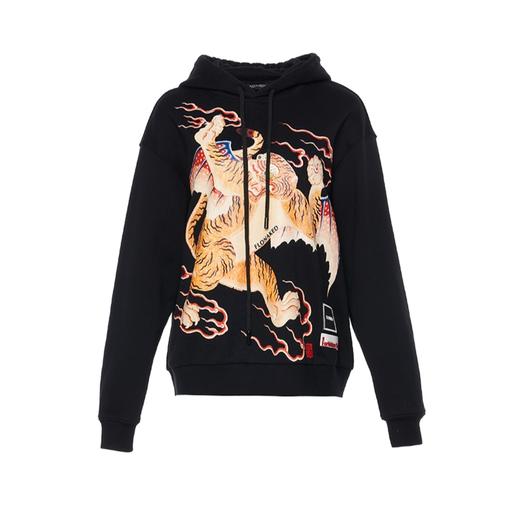 如虎添翼黑色连帽卫衣 商品图0