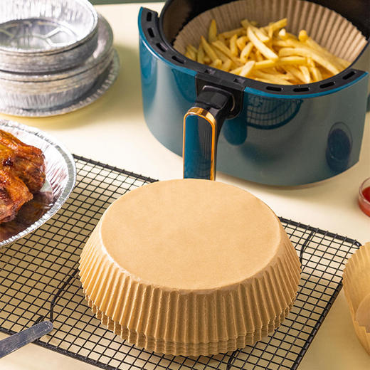 空气炸锅专用纸纸垫食品级吸油纸垫纸烘焙家用烤纸硅油纸圆形纸盘 商品图9