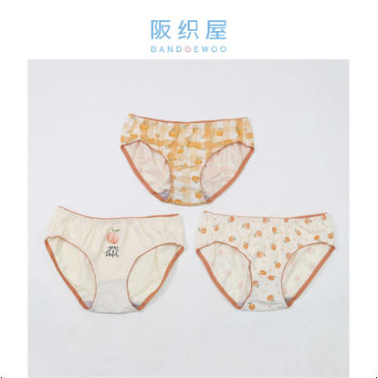 阪织屋棉质桃子印花女士内裤（三条装）2631760348002 商品图0