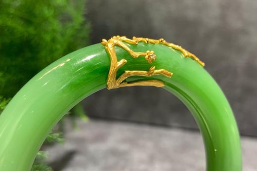 【御珠宫坊·传承系列】金镶碧玉手镯54mm 商品图2