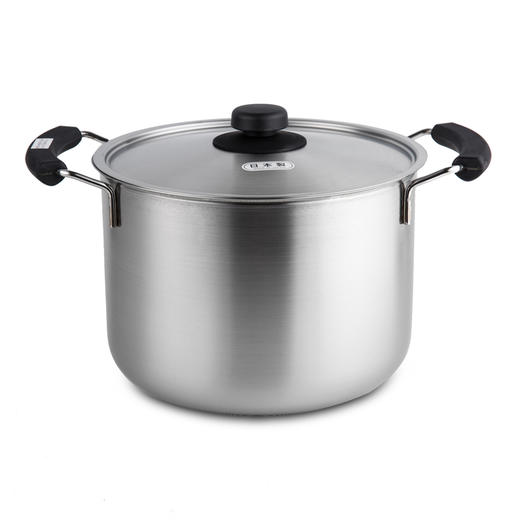 日本原产YOSHIKAWA燃气电磁炉用不锈钢深型双柄锅 商品图1