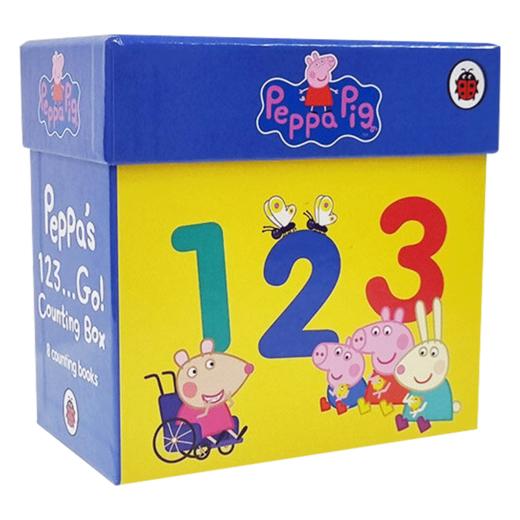小猪佩奇数字认知8册套装 英文原版 Peppa Pig 1,2,3 Go! Hinged Box 小猪佩奇绘本儿童故事书 英语启蒙 英文版 进口书 商品图1