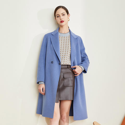 ND93V斯尔丽瑟俪2021秋冬新款韩版减龄简约直身型纯色百搭显瘦羊毛大衣 商品图0