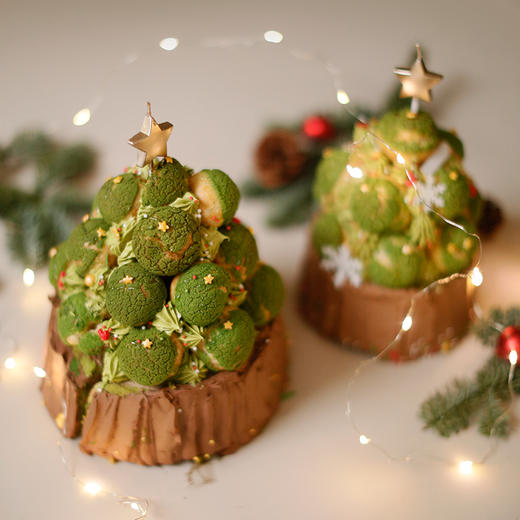 1月1日下架！「草莓泡芙圣诞树」抹茶栗子蛋糕 商品图1